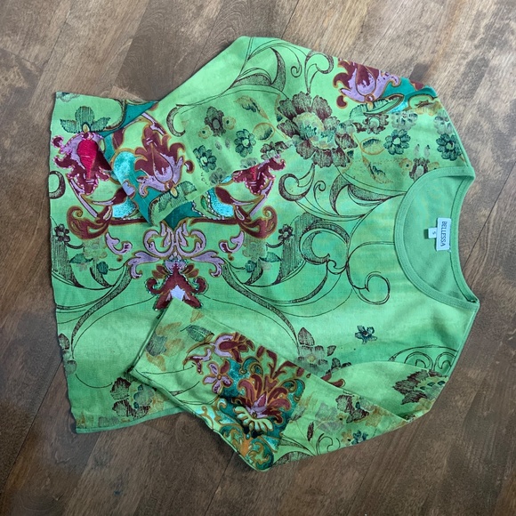 COPY - NOT SOLD Bellessa long sleeve green top, size small - Picture 2 of 3